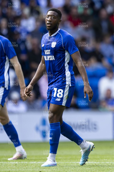 120823 - Cardiff City v Queens Park Rangers - Sky Bet Championship - Ebou Adams of Cardiff City in action