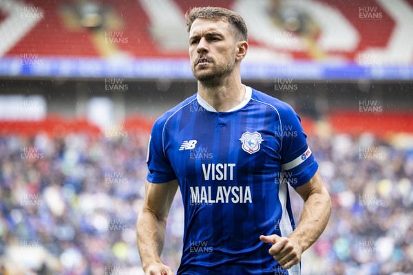 120823 - Cardiff City v Queens Park Rangers - Sky Bet Championship - Aaron Ramsey of Cardiff City ahead of kick off