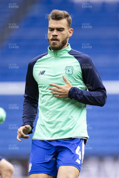 120823 - Cardiff City v Queens Park Rangers - Sky Bet Championship - Dimitris Goutas of Cardiff City during the warm up