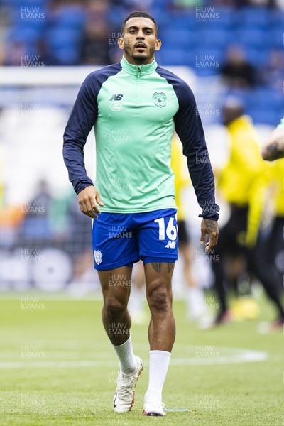 120823 - Cardiff City v Queens Park Rangers - Sky Bet Championship - Karlan Grant of Cardiff City during the warm up
