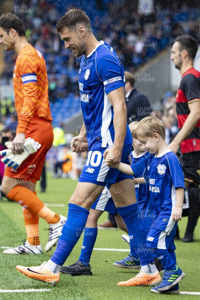 120823 - Cardiff City v Queens Park Rangers - Sky Bet Championship - Aaron Ramsey of Cardiff City ahead of kick off