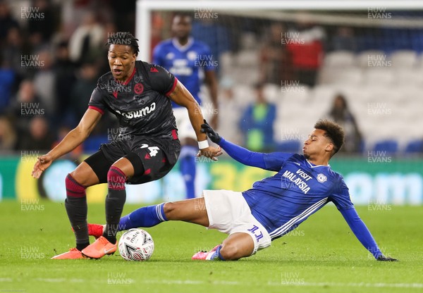 040220 - Cardiff City v Reading, FA Cup Round 4 Replay - Gabriel Osho of Reading is tackled by Josh Murphy of Cardiff City