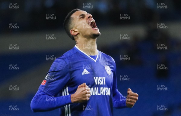 040220 - Cardiff City v Reading, FA Cup Round 4 Replay - Robert Glatzel of Cardiff City celebrates after scoring cardiff City's second goal