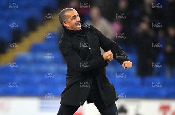 170223 - Cardiff City v Reading - EFL SkyBet Championship - Cardiff City manager Sabri Lamouchi celebrates win