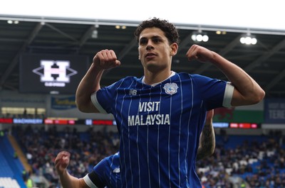 181025 - Cardiff City v Reading, EFL SkyBet League 1 - Yousef Salech of Cardiff City celebrates after scoring Cardiff’s second goal