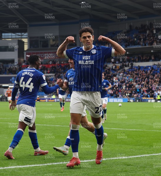 181025 - Cardiff City v Reading, EFL SkyBet League 1 - Yousef Salech of Cardiff City celebrates after scoring Cardiff’s second goal