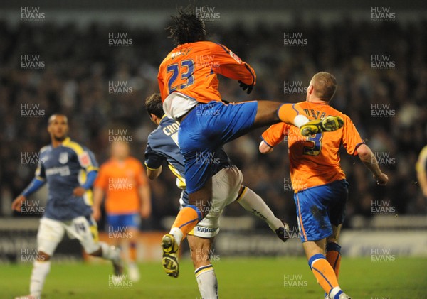 25.11.08 - Cardiff City v Reading - The Championship - Reading's Andre Bikey clashes with Cardiff's Michael Chopra which results in Bikey being shown red card. 