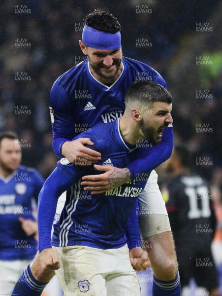 310120 - Cardiff City v Reading, Sky Bet Championship - Callum Paterson of Cardiff City celebrates with Sean Morrison of Cardiff City after scoring goal