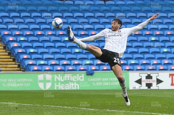 080521 - Cardiff City v Rotherham United, Sky Bet Championship - Matt Crooks of Rotherham United stretches for the ball as he looks for a shot at goal