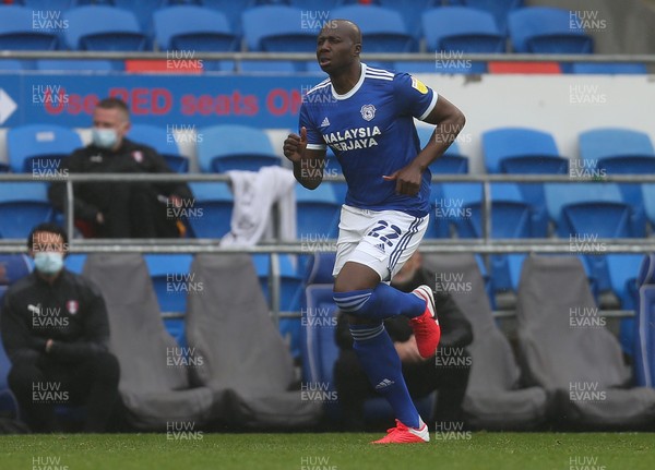 080521 - Cardiff City v Rotherham United, Sky Bet Championship - Sol Bamba of Cardiff City comes onto the pitch in the final minutes of the match after his treatment for cancer