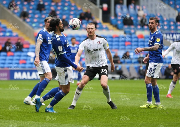 080521 - Cardiff City v Rotherham United, Sky Bet Championship - Marlon Pack of Cardiff City looks to clear the ball