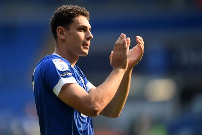 160825 - Cardiff City v Rotherham United - Sky Bet League 1 - Yousef Salech of Cardiff City applauding fans at full time