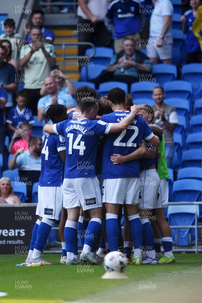 160825 - Cardiff City v Rotherham United - Sky Bet League 1 - Cian Ashford of Cardiff City celebrates scoring a goal with team mates