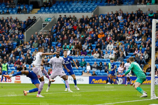 300923 - Cardiff City v Rotherham United - Sky Bet Championship - Kion Etete Of Cardiff City scores the opening goal 