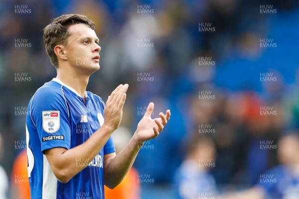 300923 - Cardiff City v Rotherham United - Sky Bet Championship - Perry Ng Of Cardiff City claps fans at end of game 