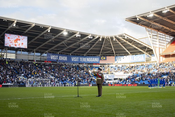 121122 - Cardiff City v Sheffield United - Sky Bet Championship - The Last post is played ahead of kick off