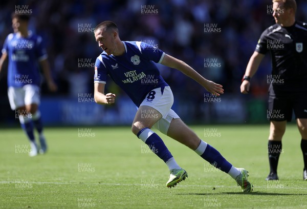 290826 - Cardiff City v Sheffield United - SkyBet Championship - Jack Moylan of Cardiff City celebrates scoring a goal