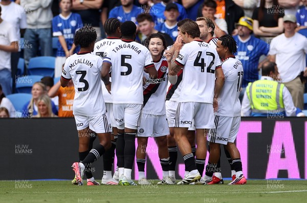 290826 - Cardiff City v Sheffield United - SkyBet Championship - Callum O'Hare of Sheffield United celebrates scoring a goal