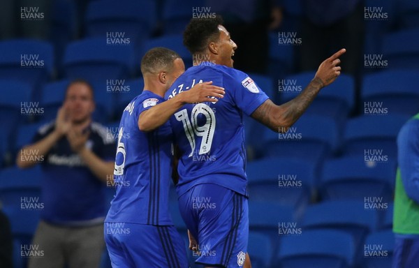 150817 - Cardiff City v Sheffield United, Sky Bet Championship - Nathaniel Mendez-Laing of Cardiff City celebrates after he scores the second goal