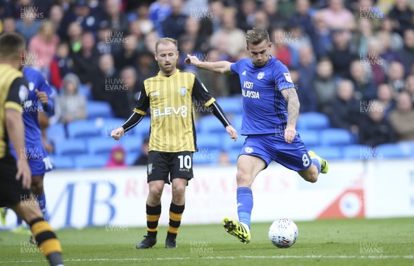 160917 - Cardiff City v Sheffield Wednesday, SkyBet Championship - Joe Ralls of Cardiff City fires a shot at goal