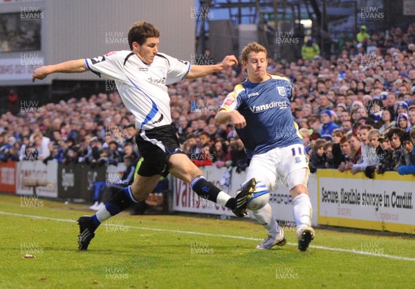 20.12.08 - Championship Football -  Cardiff City v Sheffield Wednsday -  Sheffield's Lewis Buxton and Cardiff's Paul Parry compete 