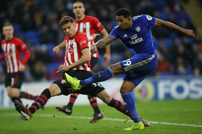 081218 - Cardiff City v Southampton, Premier League - Nathaniel Mendez Laing of Cardiff City fires a shot at goal