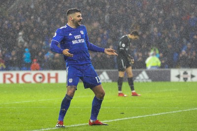 081218 - Cardiff City v Southampton, Premier League - Callum Paterson of Cardiff City celebrates after scoring goal