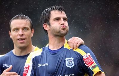 09.08.08 -  Cardiff City v Southampton, Coca Cola Championship -  Cardiff's Steve Thompson celebrates after scoring goal 