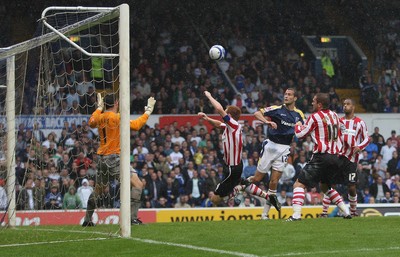 09.08.08 -  Cardiff City v Southampton, Coca Cola Championship -  Cardiff's Roger Johnson heads home to score City's second goal 