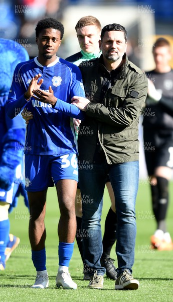 200424 - Cardiff City v Southampton - Sky Bet Championship - Erol Bulut, Manager of Cardiff City and Raheem Conte at full time