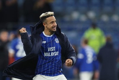 291225 - Cardiff City v Stevenage, EFL Sky Bet League 1 - Callum Robinson of Cardiff City celebrates at the end of the match