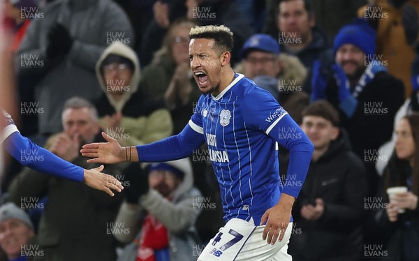 291225 - Cardiff City v Stevenage, EFL Sky Bet League 1 - Callum Robinson of Cardiff City celebrates after scoring goal
