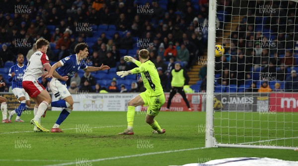 291225 - Cardiff City v Stevenage, EFL Sky Bet League 1 - Yousef Salech of Cardiff City scores the second goal