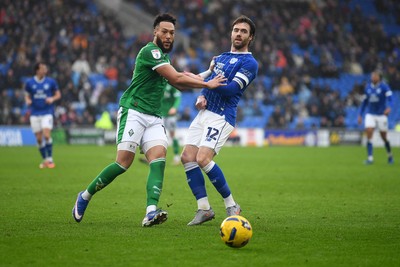 240126 - Cardiff City v Stockport County - Sky Bet League 1 - Calum Chambers of Cardiff City