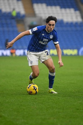 240126 - Cardiff City v Stockport County - Sky Bet League 1 - Joel Colwill of Cardiff City