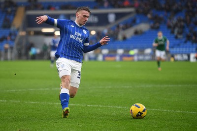 240126 - Cardiff City v Stockport County - Sky Bet League 1 - Isaak Davies of Cardiff City