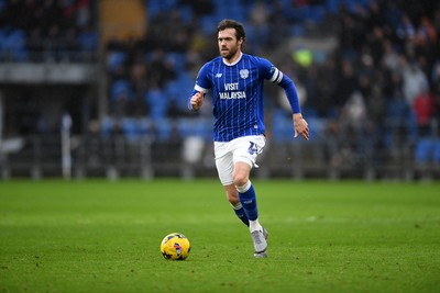 240126 - Cardiff City v Stockport County - Sky Bet League 1 - Calum Chambers of Cardiff City