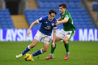 240126 - Cardiff City v Stockport County - Sky Bet League 1 - Joel Colwill of Cardiff City