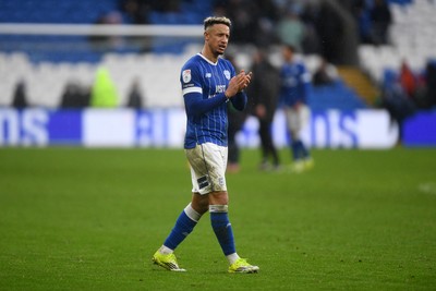 240126 - Cardiff City v Stockport County - Sky Bet League 1 - Callum Robinson of Cardiff City at full time