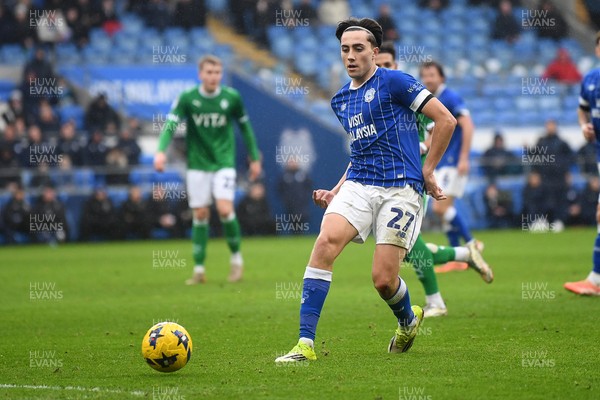 240126 - Cardiff City v Stockport County - Sky Bet League 1 - Joel Colwill of Cardiff City
