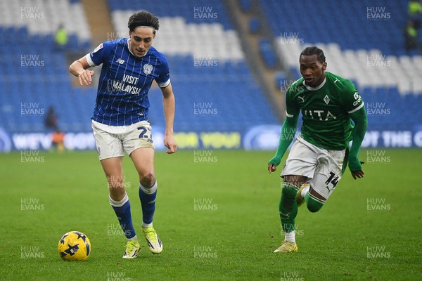 240126 - Cardiff City v Stockport County - Sky Bet League 1 - Joel Colwill of Cardiff City