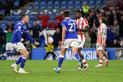 080926 - Cardiff City v Stoke City - Sky Bet Championship - Joel Colwill of Cardiff City scores a goal