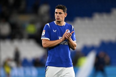 080926 - Cardiff City v Stoke City - Sky Bet Championship - Yousef Salech of Cardiff City at full time