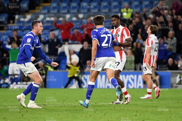 080926 - Cardiff City v Stoke City - Sky Bet Championship - Joel Colwill of Cardiff City scores a goal