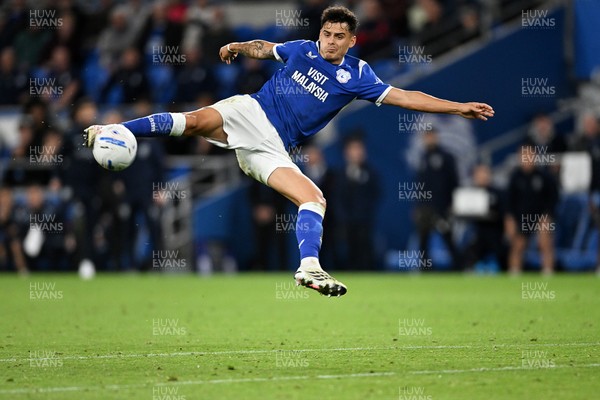 080926 - Cardiff City v Stoke City - Sky Bet Championship - Alex Robertson of Cardiff City has an acrobatic shot