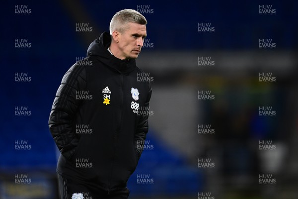 160322 - Cardiff City v Stoke City - Sky Bet Championship - Cardiff City manager Steve Morison during the pre-match warm-up 