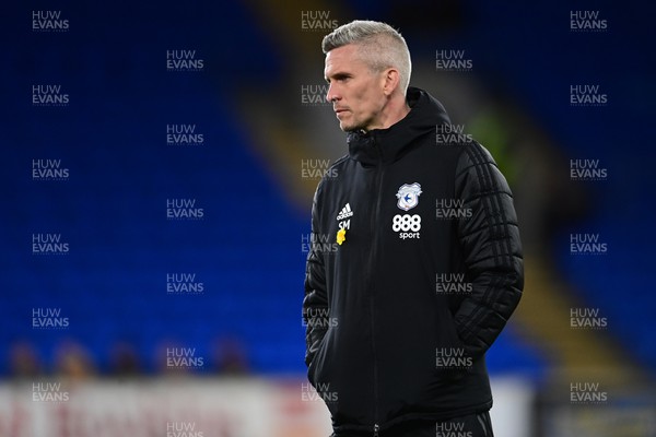 160322 - Cardiff City v Stoke City - Sky Bet Championship - Cardiff City manager Steve Morison during the pre-match warm-up  