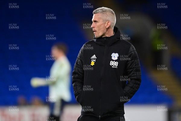 160322 - Cardiff City v Stoke City - Sky Bet Championship - Cardiff City manager Steve Morison during the pre-match warm-up 