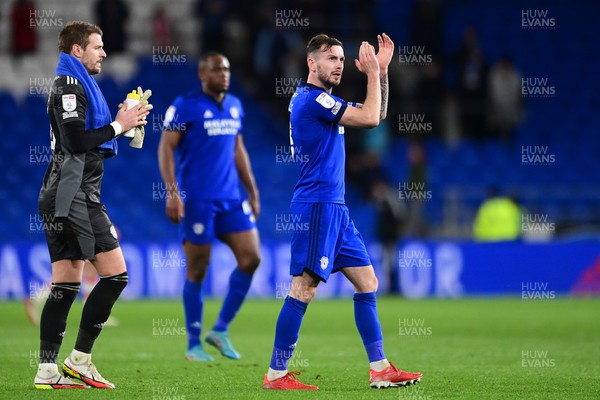 160322 - Cardiff City v Stoke City - Sky Bet Championship - Joe Ralls of Cardiff City applauds the fans at the final whistle 