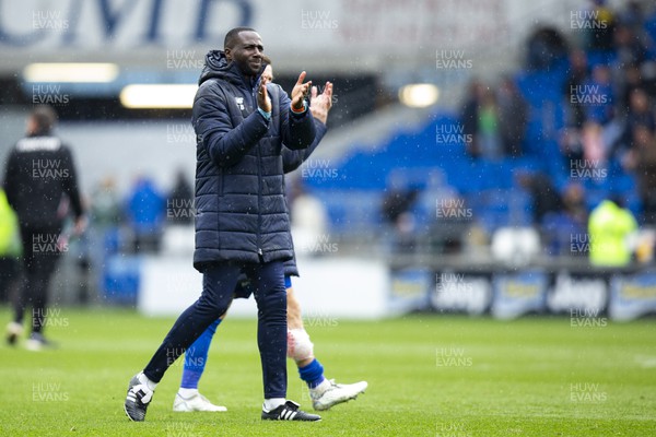 220423 - Cardiff City v Stoke City - Sky Bet Championship - Cardiff City assistant manager Sol Bamba at full time